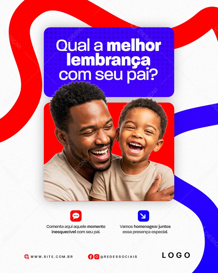 Feliz Dia Dos Pais 11 de Agosto Social Media PSD Editável