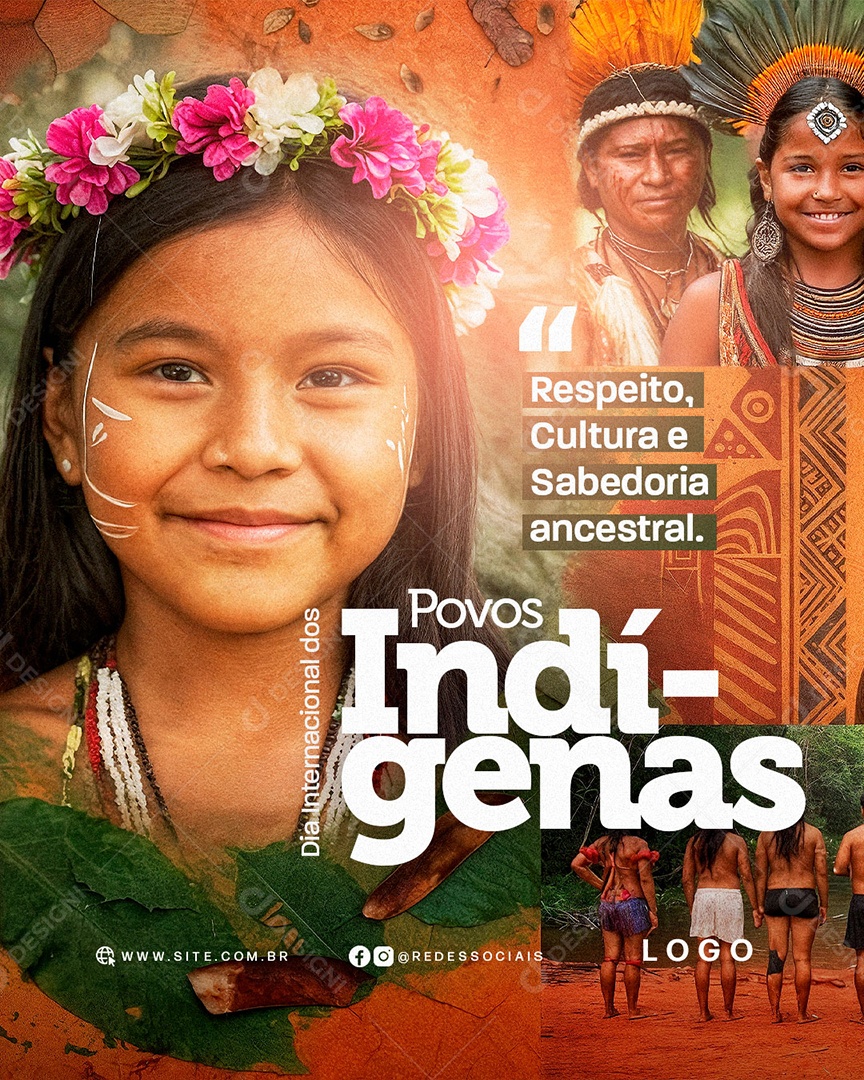Dia Internacional dos Povos Indígenas 9 de Agosto Social Media PSD Editável