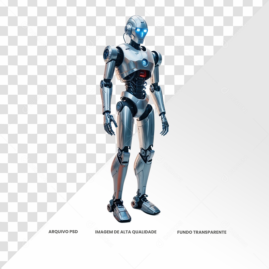 Ilustração De Robô Elemento 3D para Composição PSD