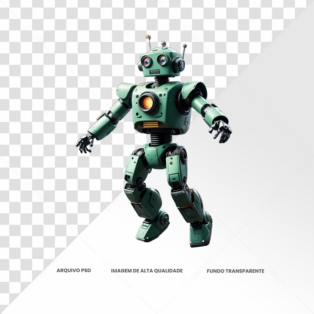 Ilustração De Robô Elemento 3D para Composição PSD