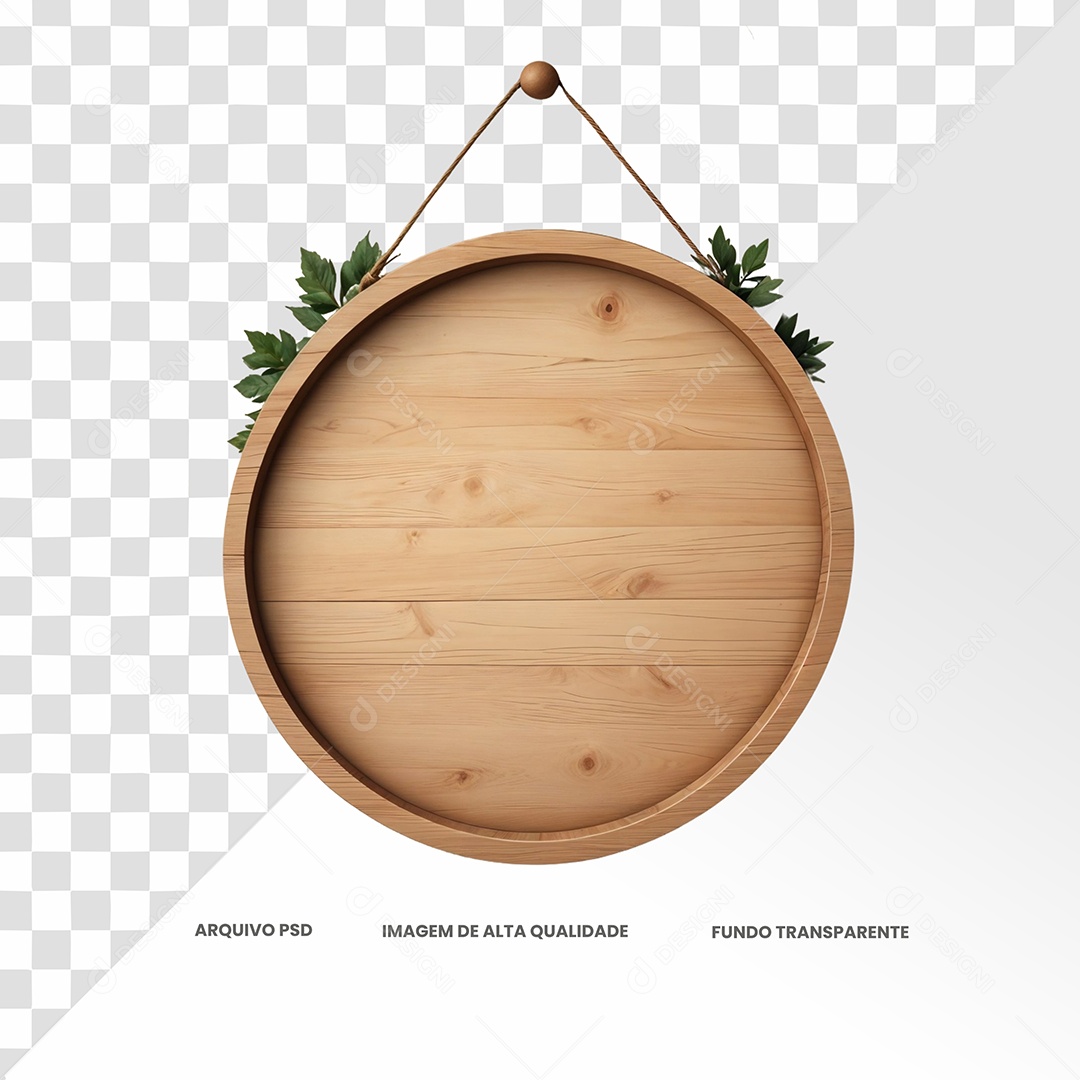 Placa De Madeira Elemento 3D para Composição PSD