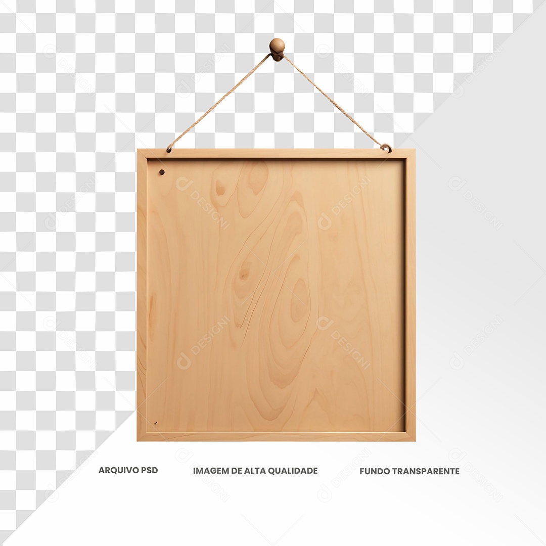 Placa De Madeira Elemento 3D para Composição PSD