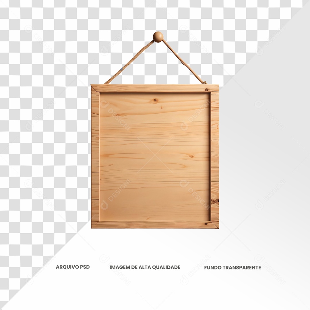 Placa De Madeira Elemento 3D para Composição PSD