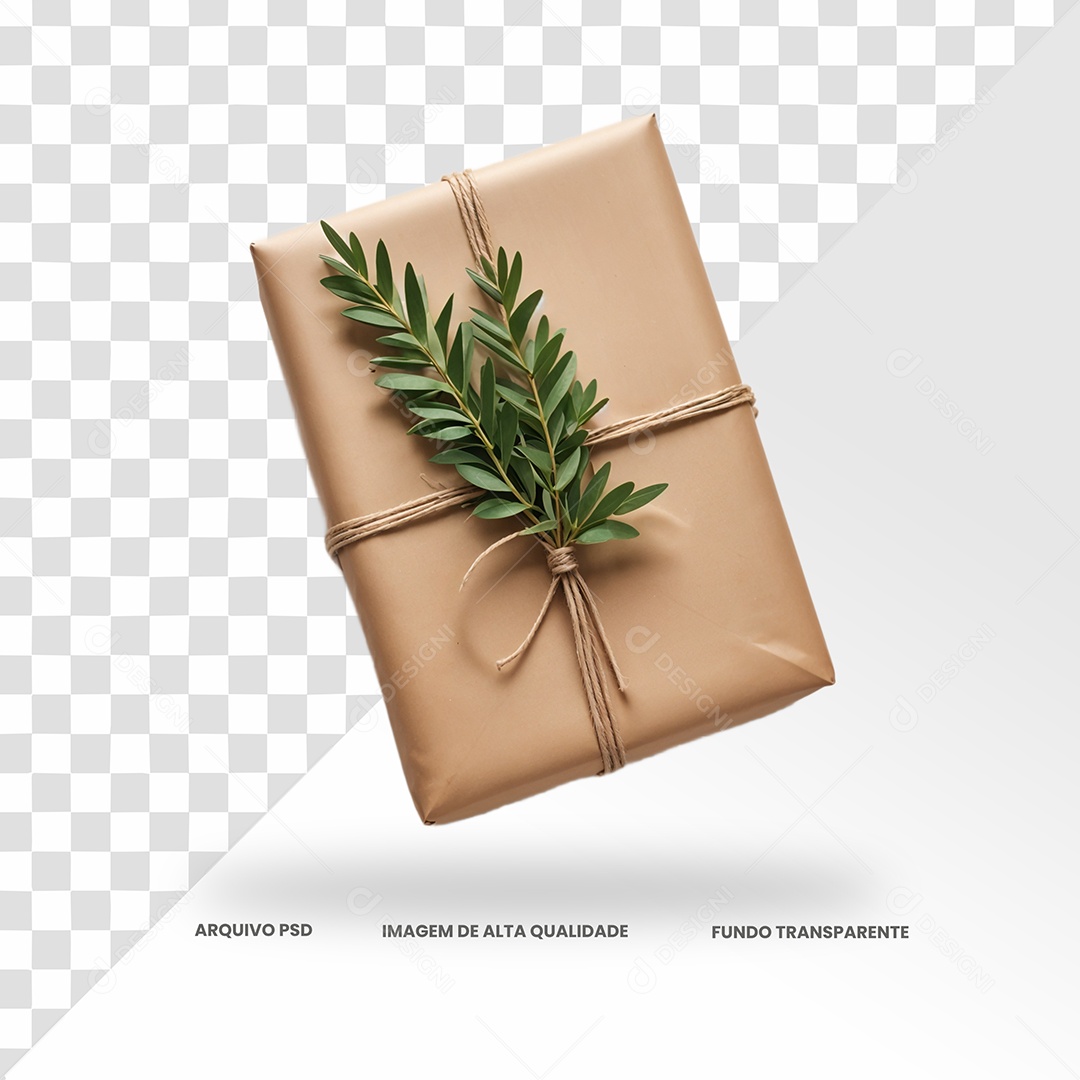 Presentes Embrulhados Elemento 3D para Composição PSD