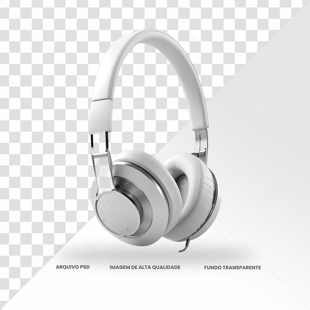 Fone De Ouvido Bluetooth Elemento 3D  para Composição PSD