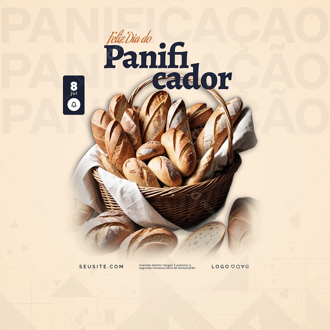 Padaria A Tarde Pede um Pão Quentinho Social Media PSD Editável