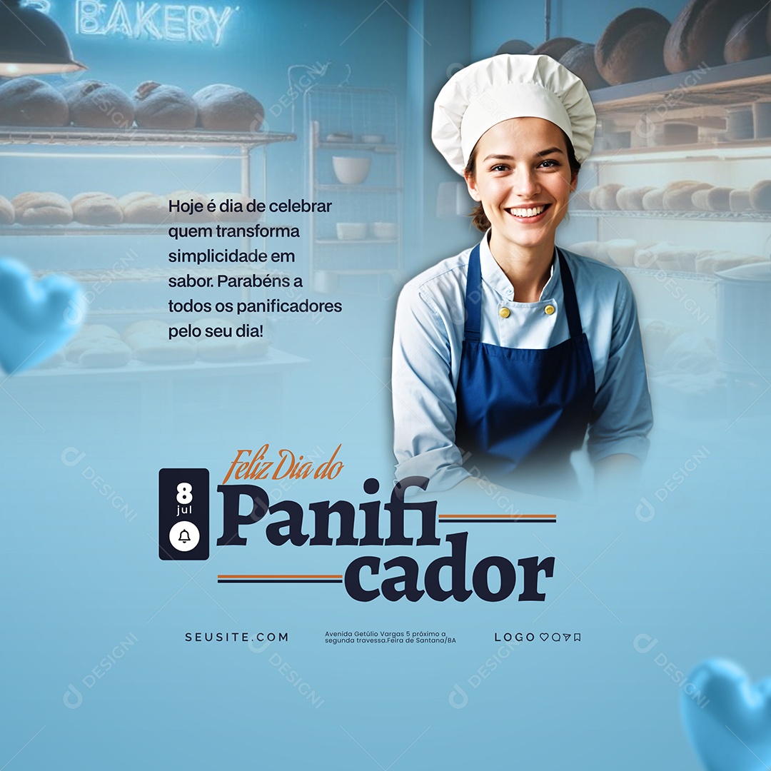 Padaria A Tarde Pede um Pão Quentinho Social Media PSD Editável