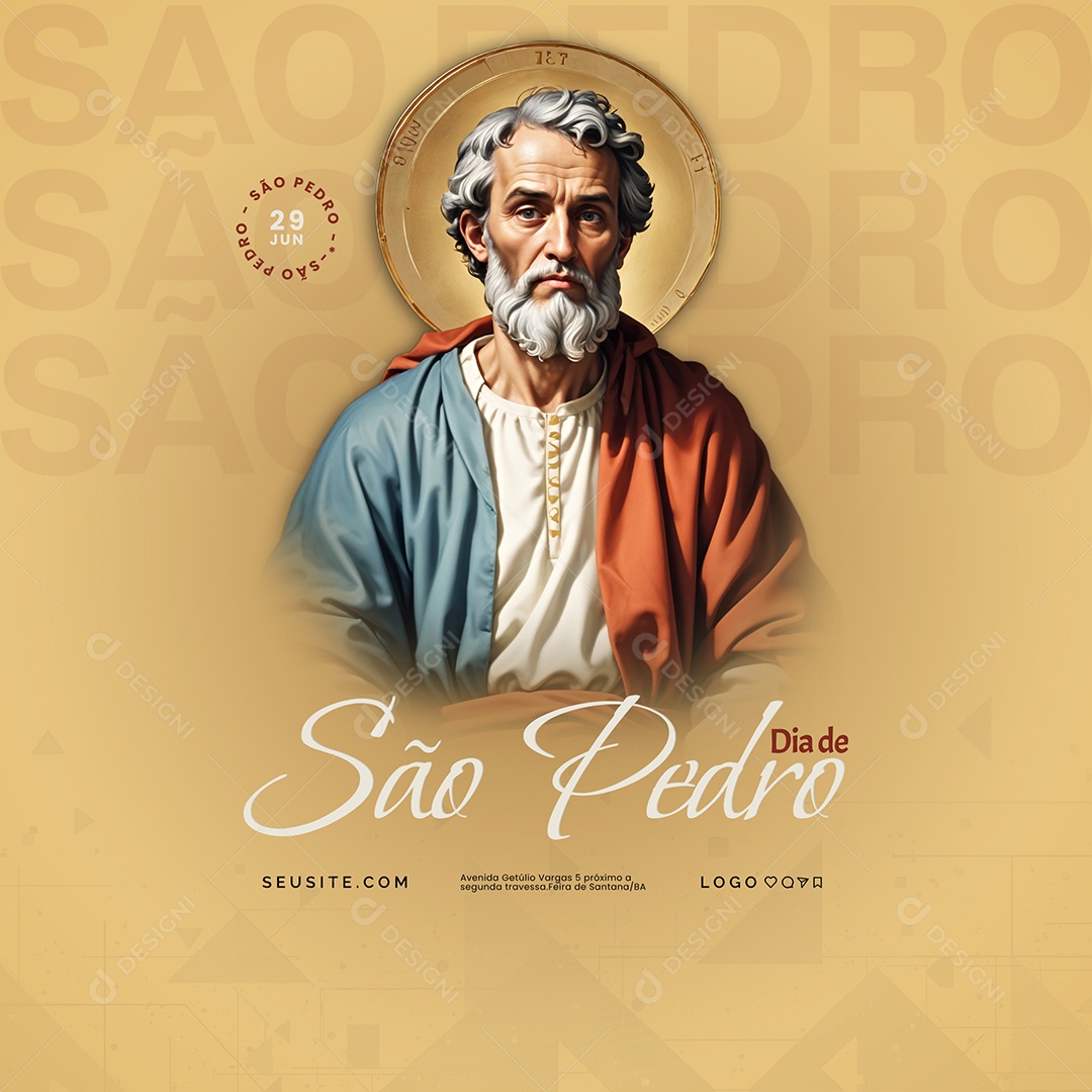 Dia de São Pedro 29 de Junho Social Media PSD Editável