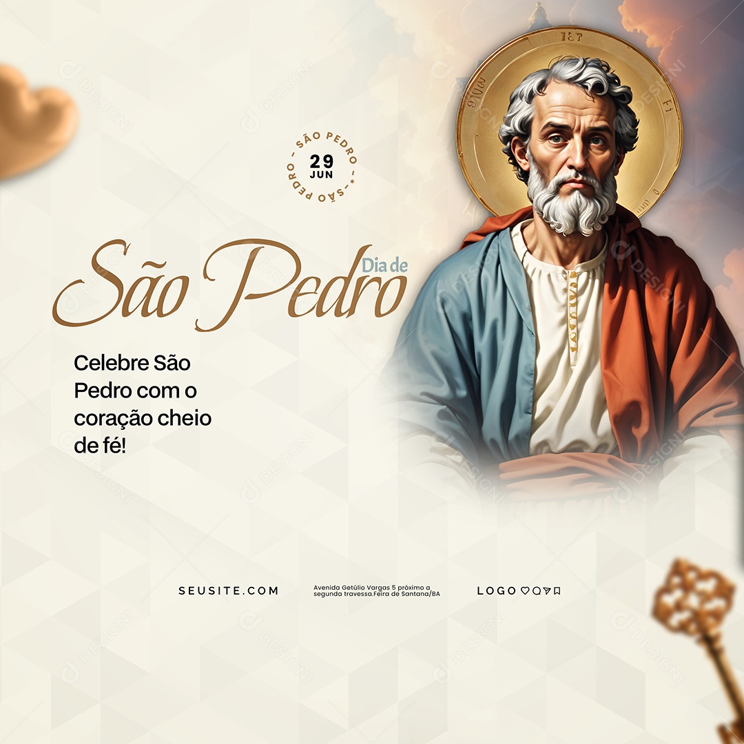 Dia de São Pedro 29 de Junho Social Media PSD Editável