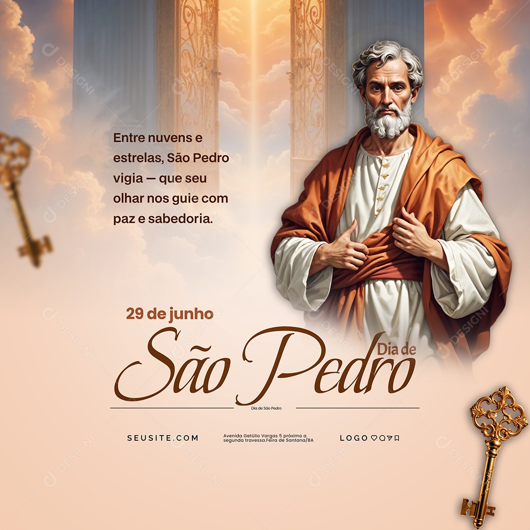 Dia de São Paulo 29 de Junho Social Media PSD Editável