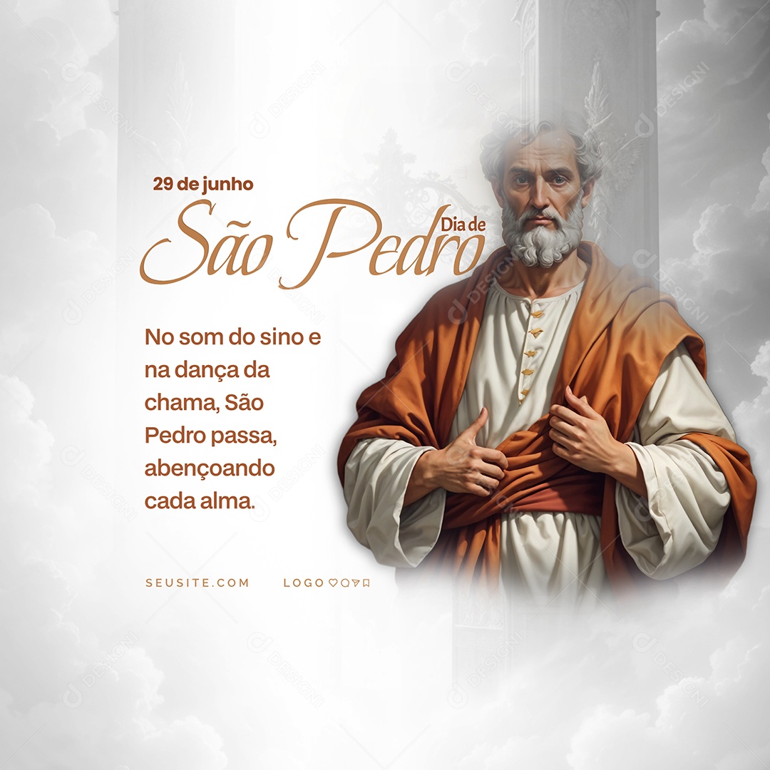 Dia de São Pedro 29 de Junho Social Media PSD Editável