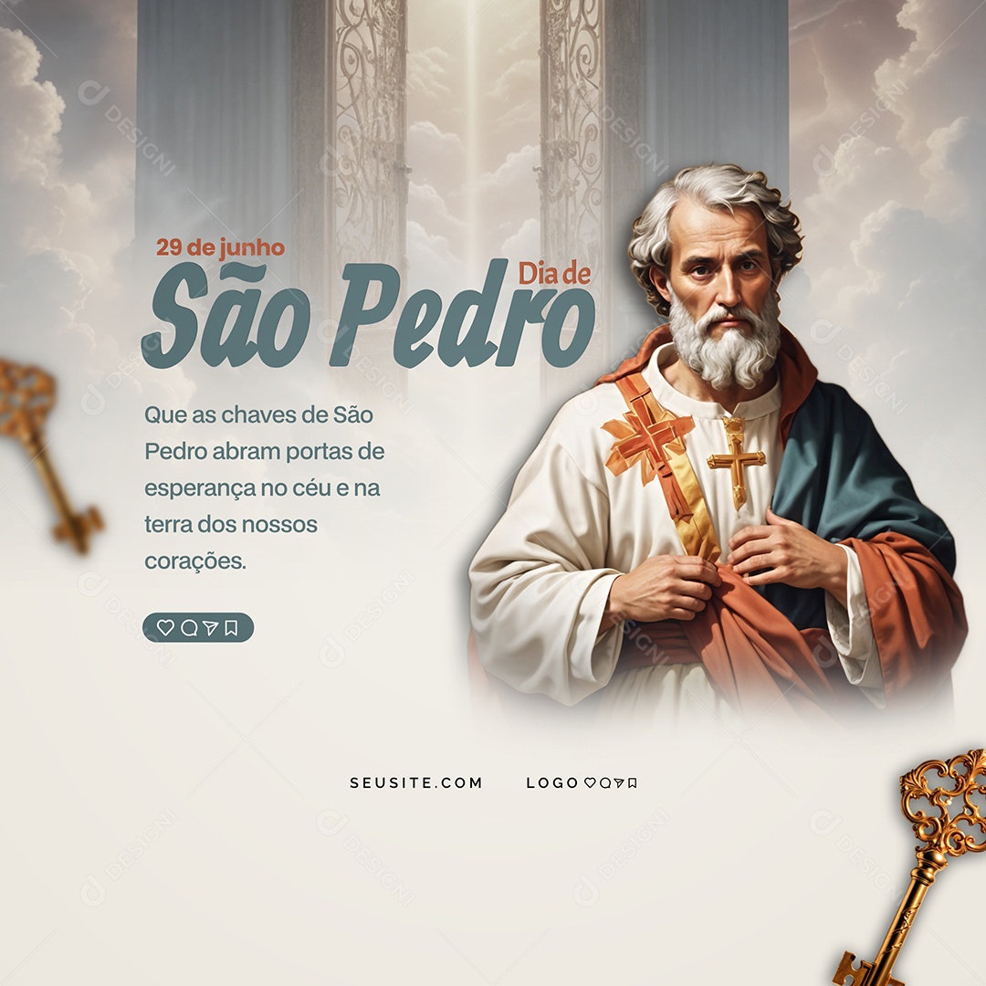 Dia de São Pedro 29 de Junho Social Media PSD Editável