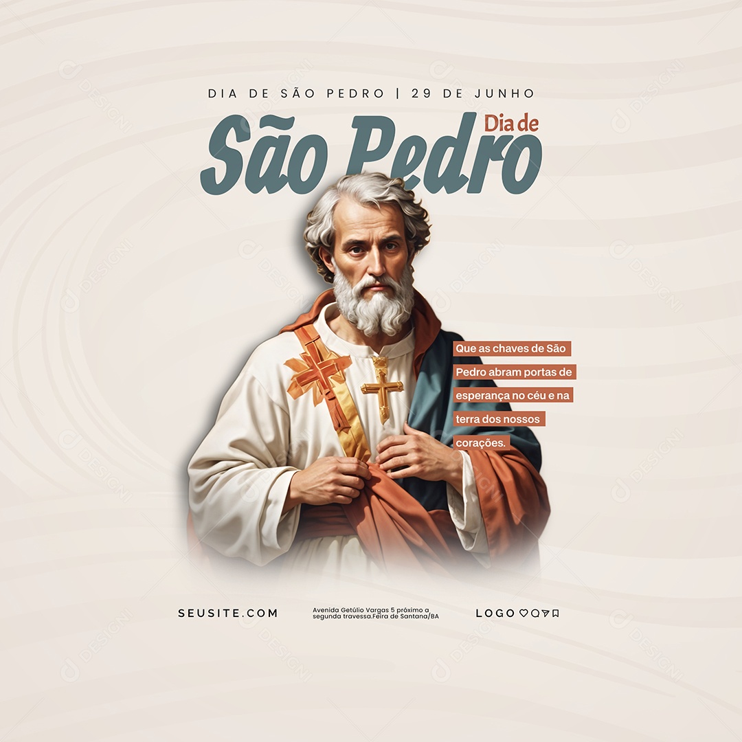 Dia de São Pedro 29 de Junho Social Media PSD Editável