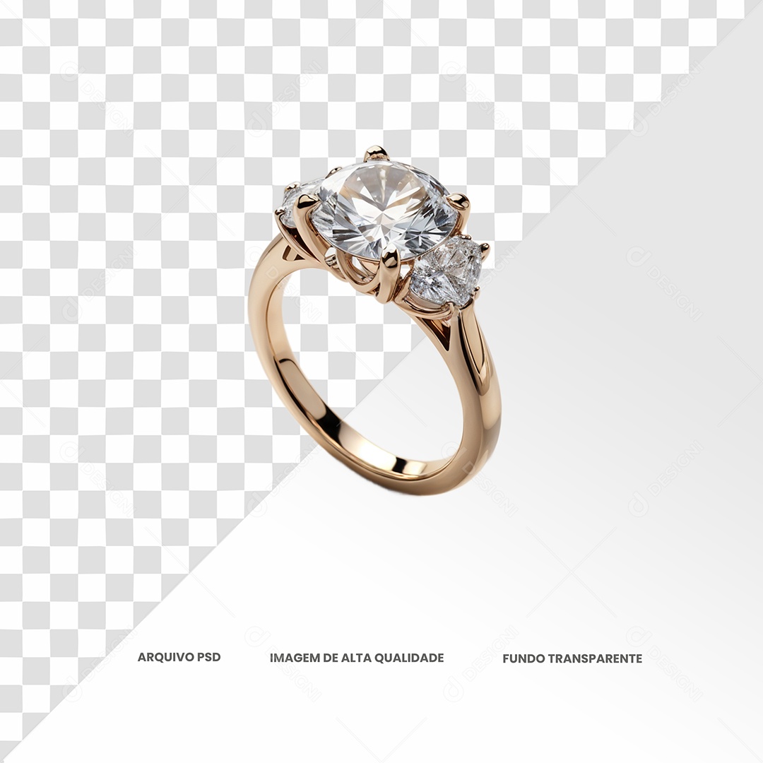 Anel De Noivado Elemento 3D  para Composição PSD