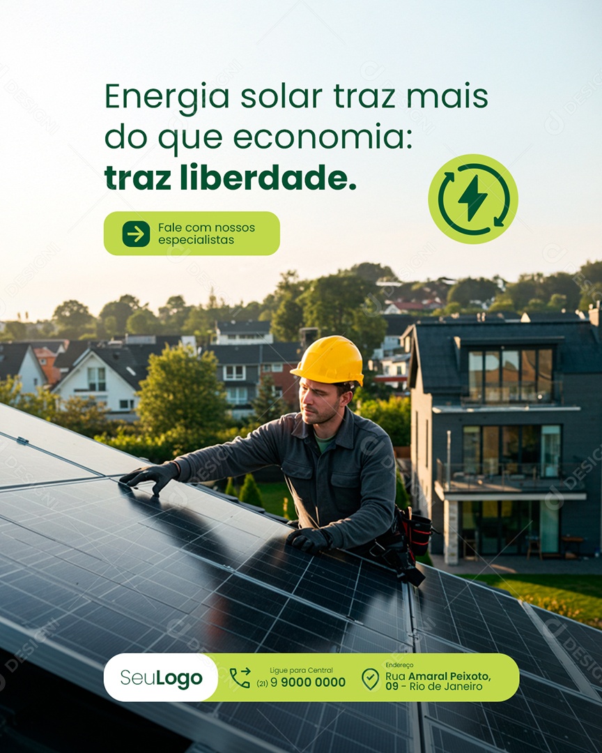 Energia Solar Traz Mais do Que Economia Social Media PSD Editável