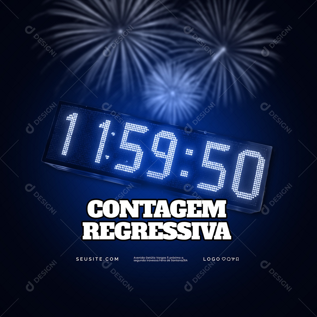 Contagem Regressiva 2026 Ano Novo 01 de Janeiro Social Media PSD Editável