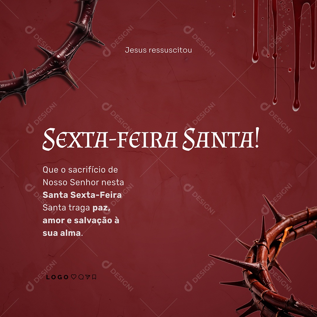 Sexta Feira Santa que O Sacrificio De Nosso Senhor Social Media PSD Editável