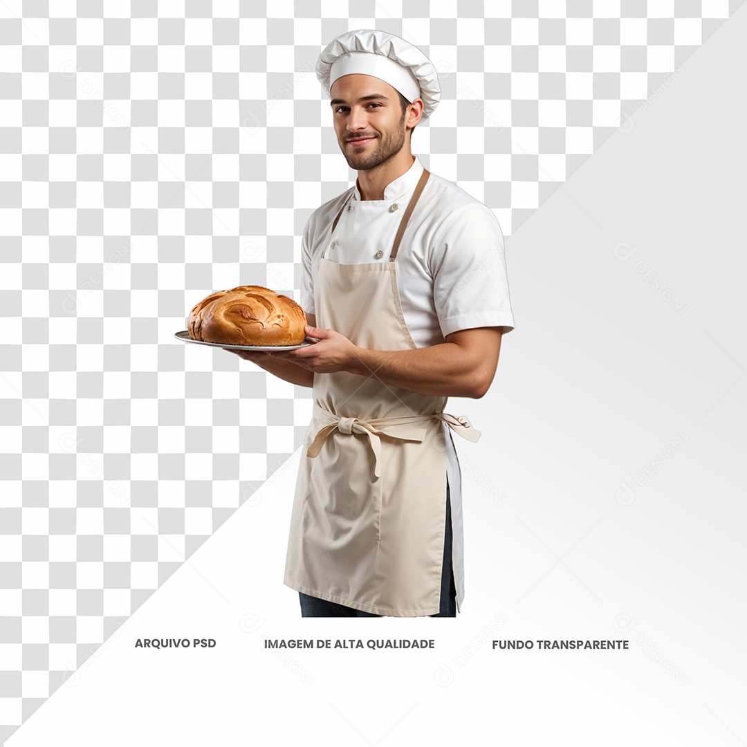 Personagem Padeiro para Composição PSD