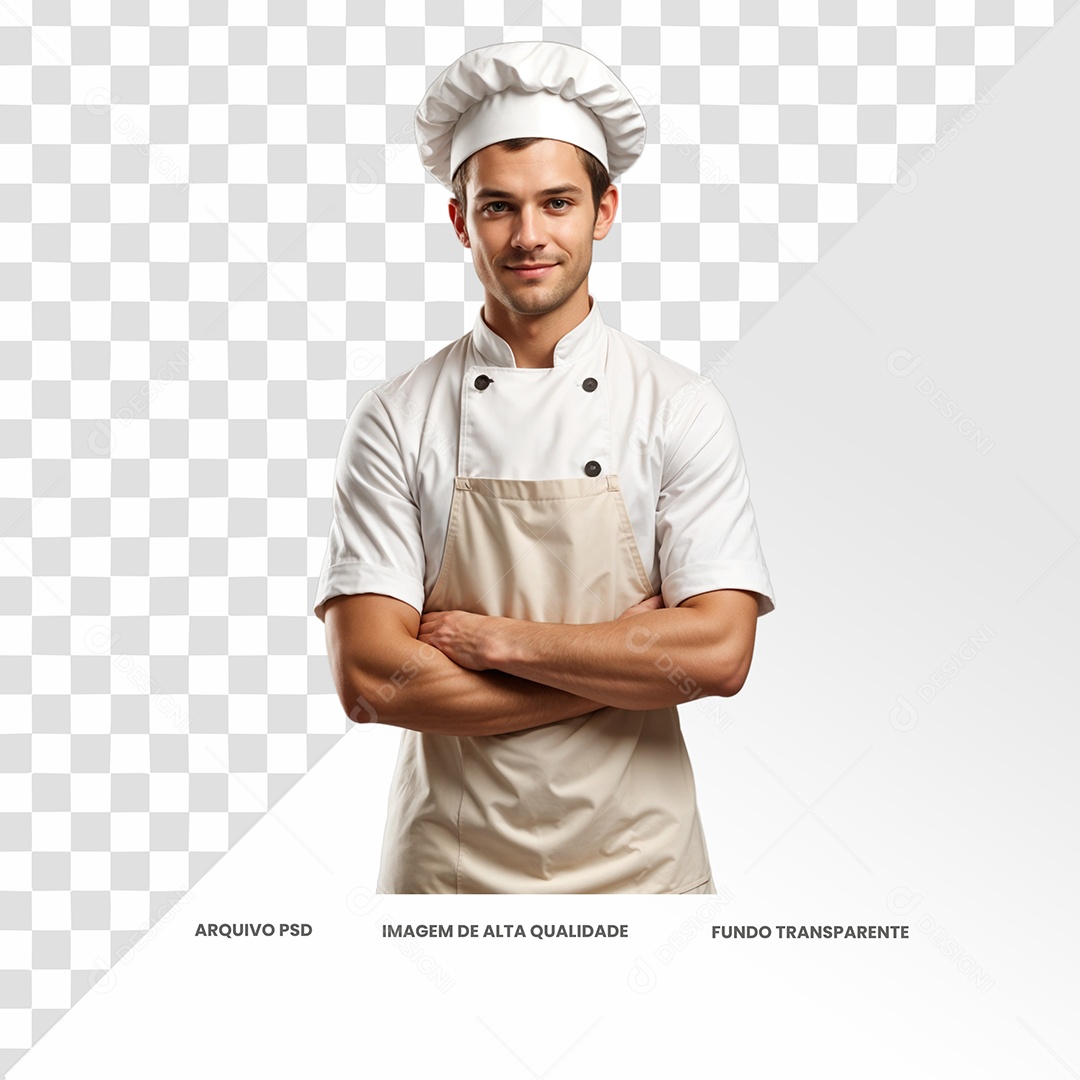 Personagem Padeiro para Composição PSD