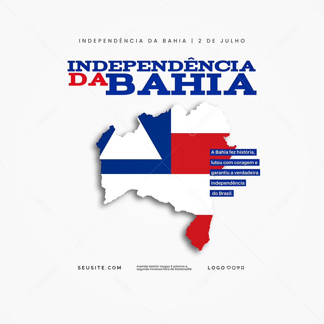 Dia da Independência da Bahia 02 de Julho Social Media PSD Editável