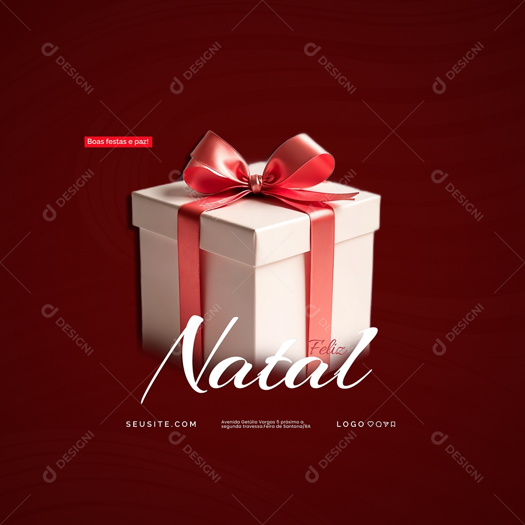 Feliz Natal 25 de Dezembro Celebre a Vida com Amor e Gratidão Social Media PSD Editável