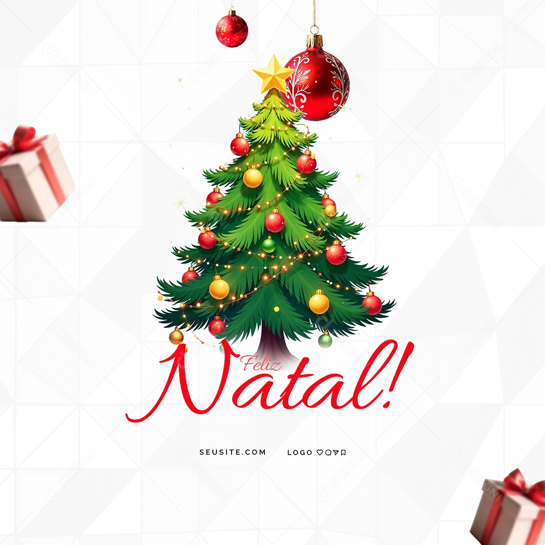 Feliz Natal 25 de Dezembro Celebre a Vida com Amor e Gratidão Social Media PSD Editável