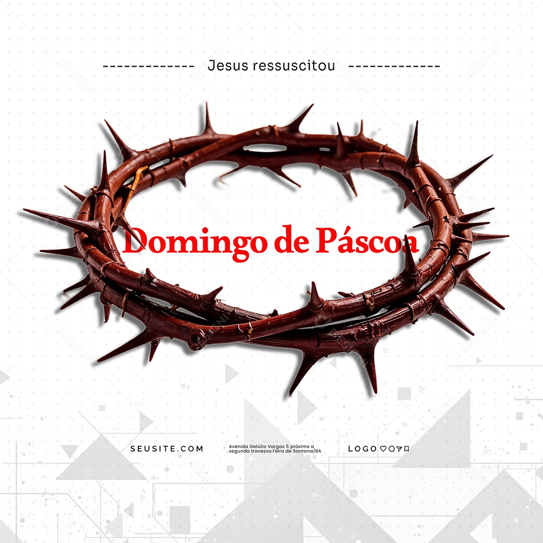 Um Feliz Domingo de Páscoa 20 de Abril Social Media PSD Editável