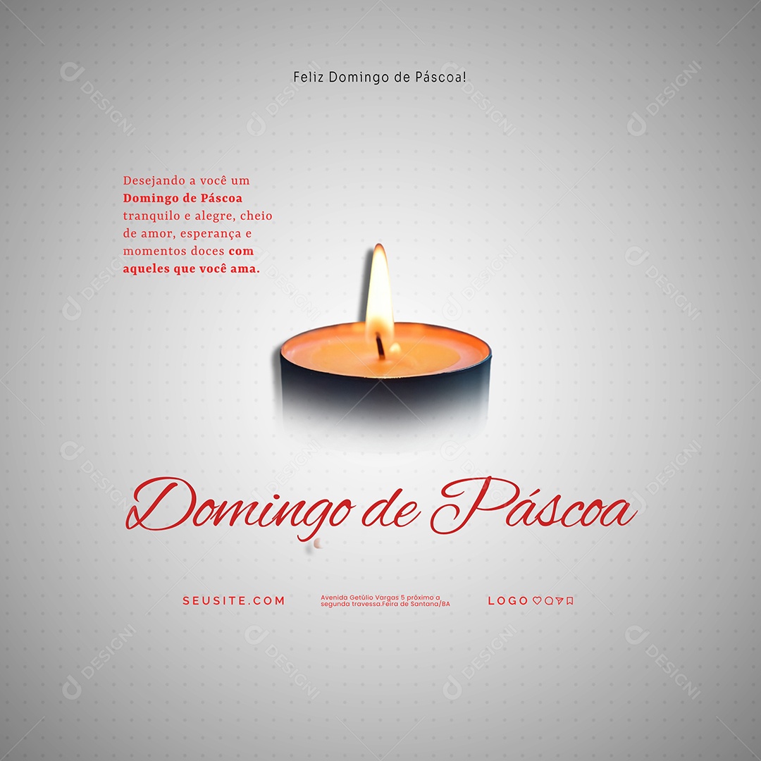 Um Feliz Domingo de Páscoa 20 de Abril Social Media PSD Editável