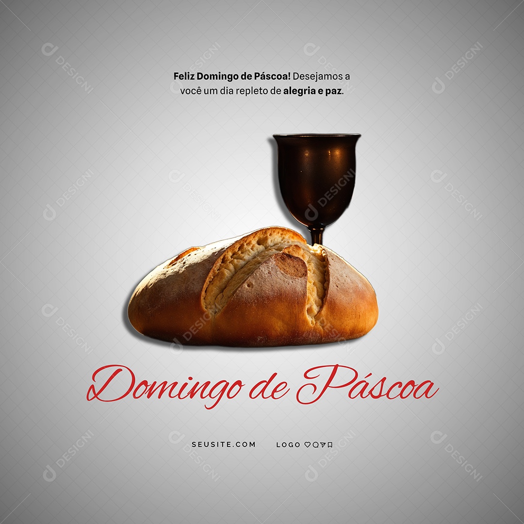 Um Feliz Domingo de Páscoa 20 de Abril Social Media PSD Editável