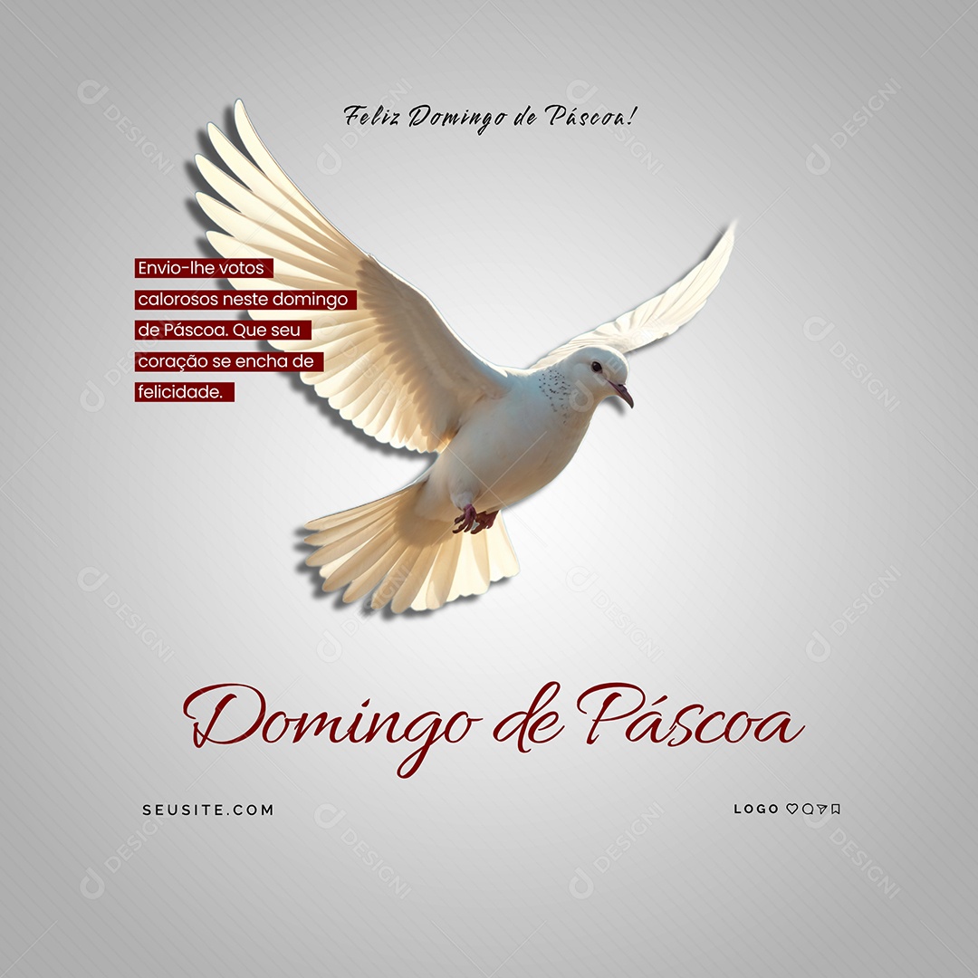 Um Feliz Domingo de Páscoa 20 de Abril Social Media PSD Editável