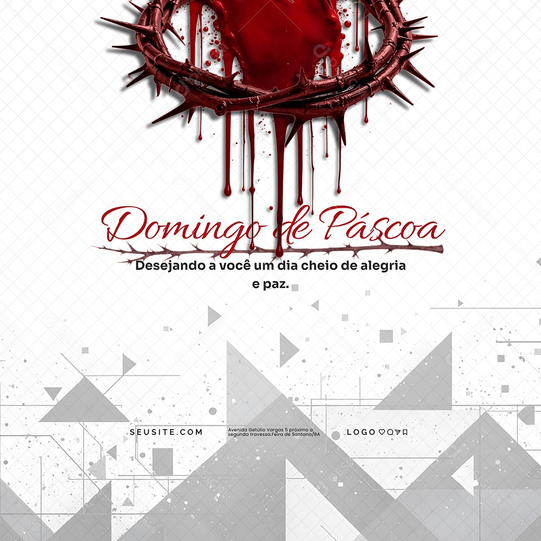 Um Feliz Domingo de Páscoa 20 de Abril Social Media PSD Editável