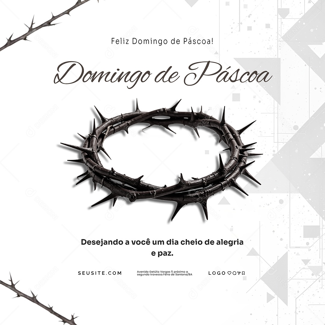 Um Feliz Domingo de Páscoa 20 de Abril Social Media PSD Editável