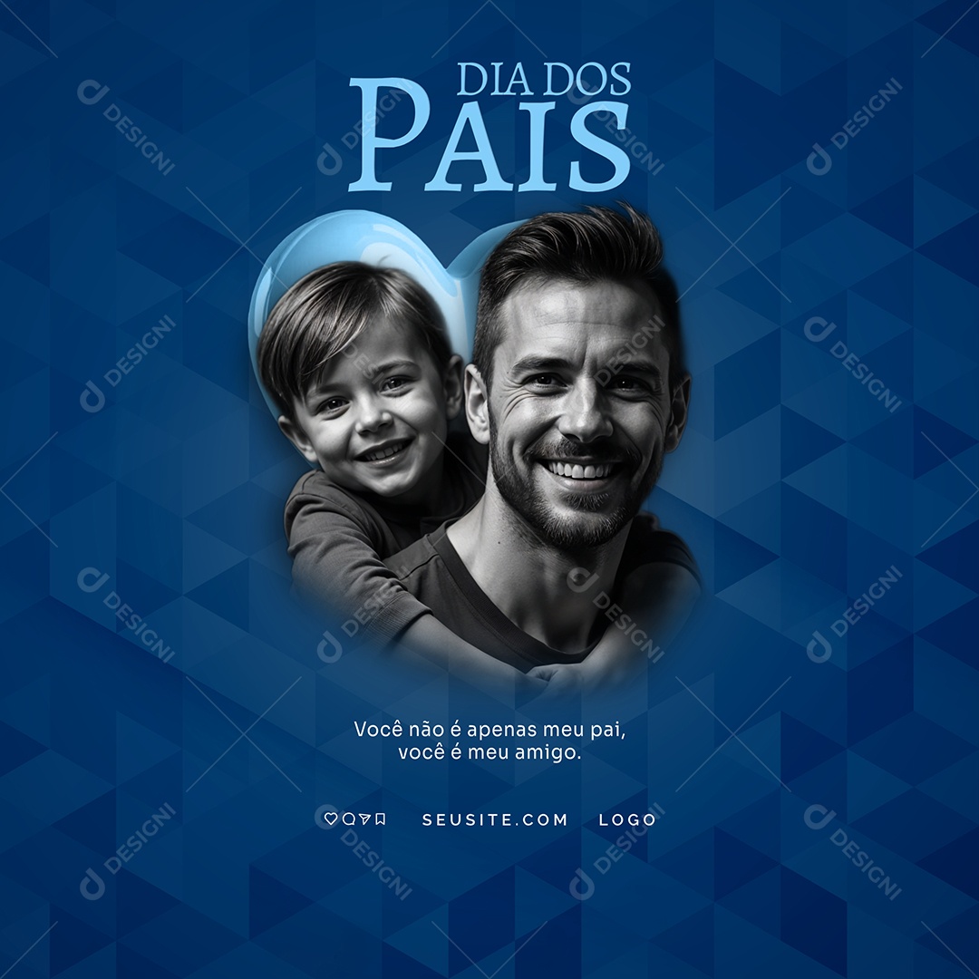 Feliz Dia dos Pais 10 de Agosto Desejo A Voçê Não É Apenas Meu Pai Social Media PSD Editável