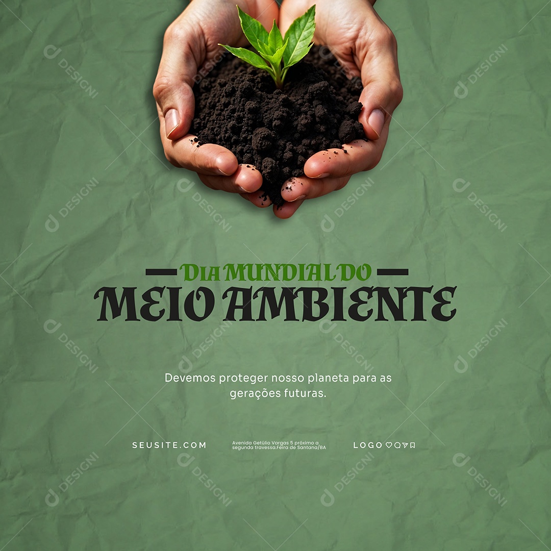 Dia Mundial do Meio Ambiente 05 de Junho Devemos Proteger Nosso Planeta Social Media PSD Editável