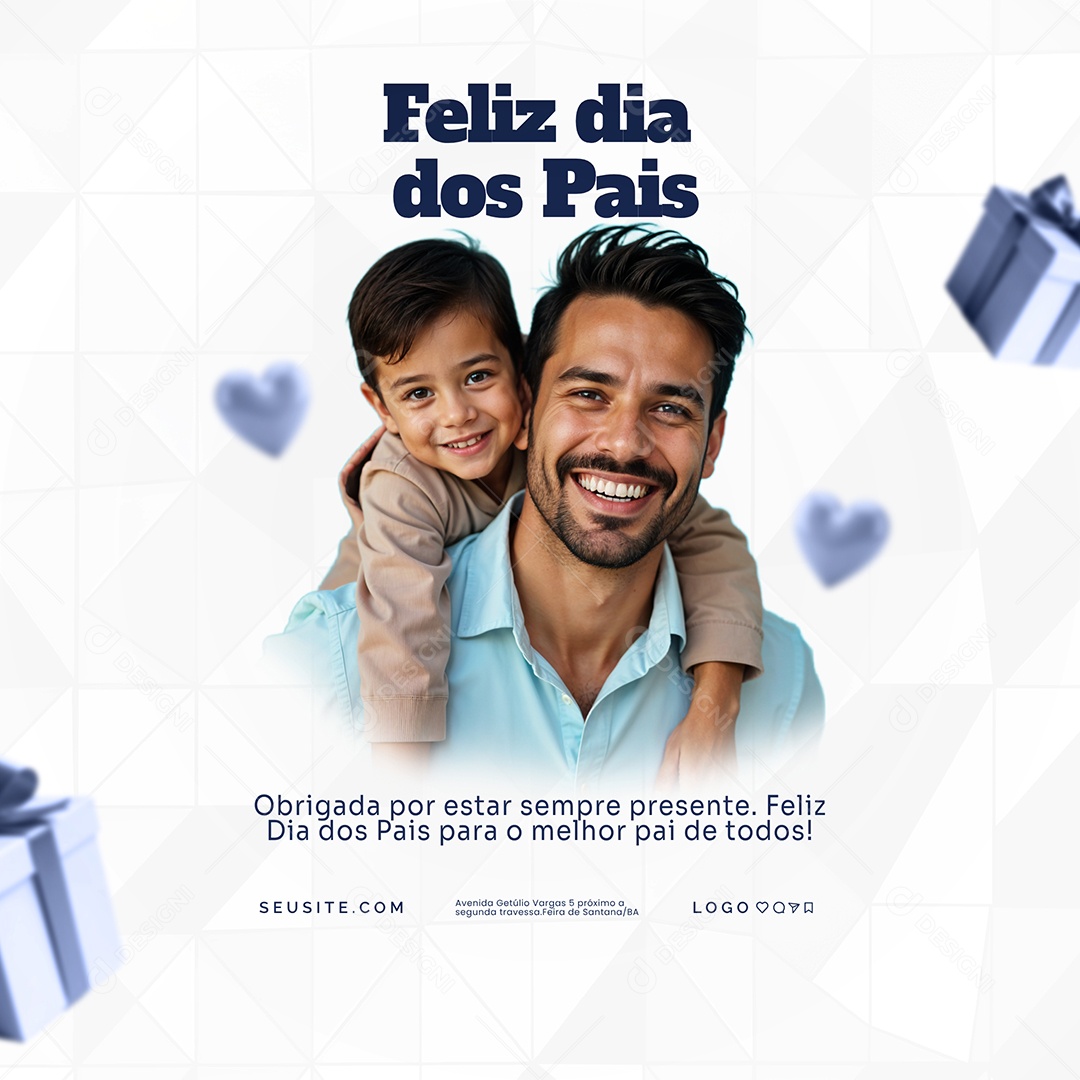 Feliz Dia dos Pais 10 de Agosto Social Media PSD Editável