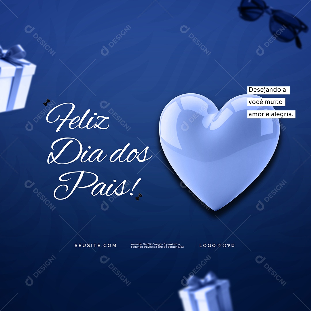 Feliz Dia dos Pais 10 de Agosto Desejo A Voçê Muito Amor E Alegria Social Media PSD Editável