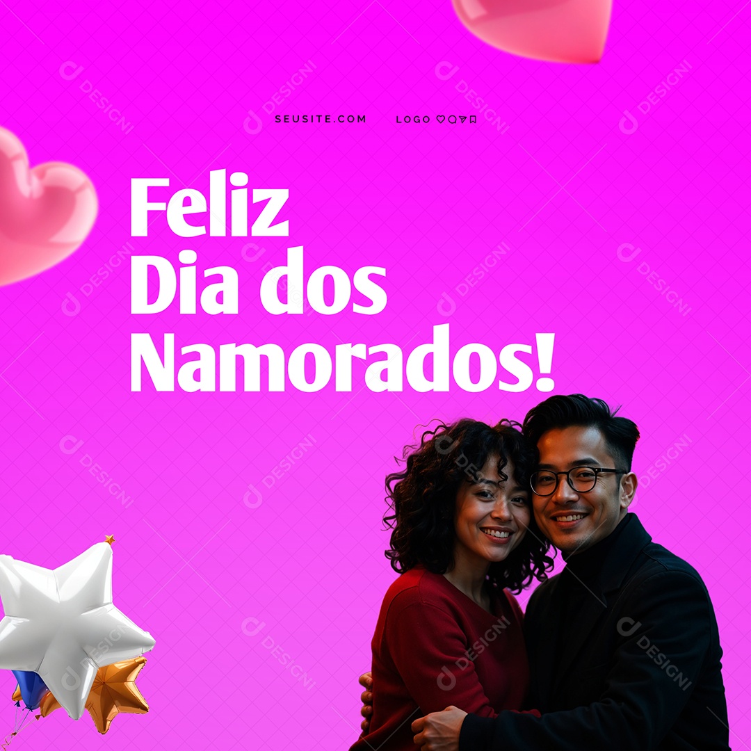 Feliz Dia dos Namorados 12 de Junho Social Media PSD Editável
