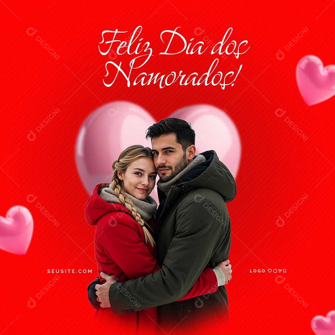 Feliz Dia dos Namorados 12 de Junho Social Media PSD Editável