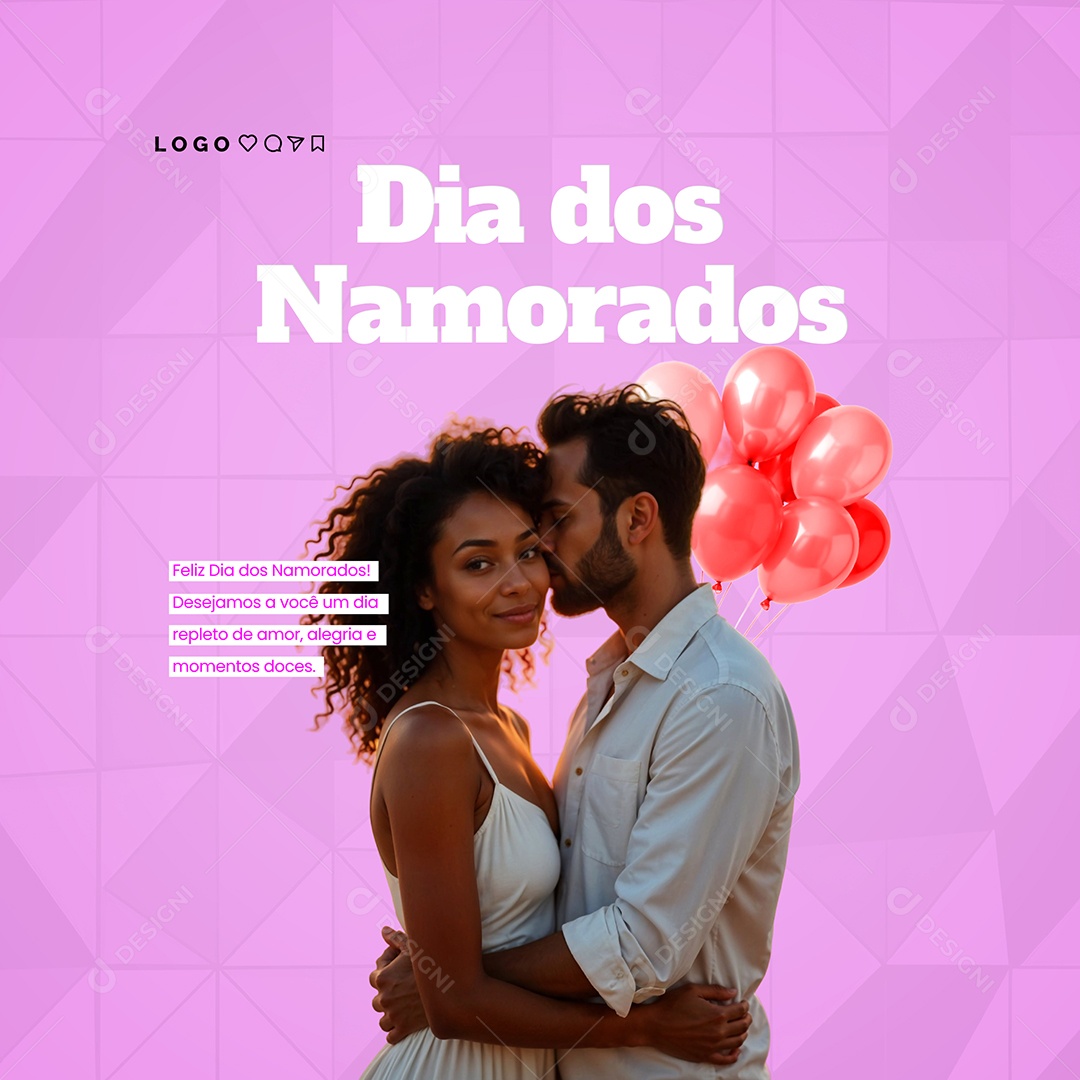 Feliz Dia dos Namorados 12 de Junho Social Media PSD Editável
