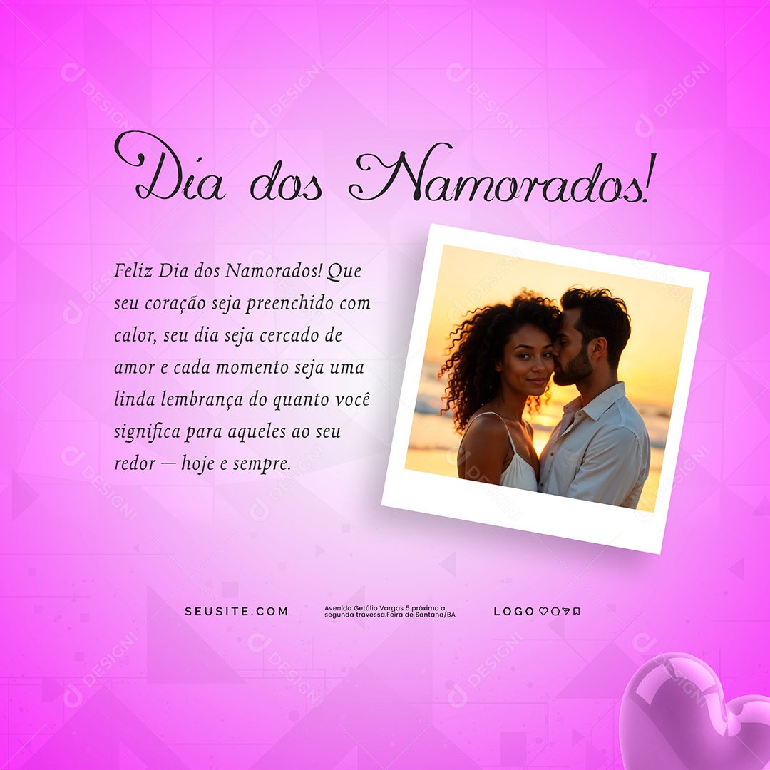 Feliz Dia dos Namorados 12 de Junho Social Media PSD Editável