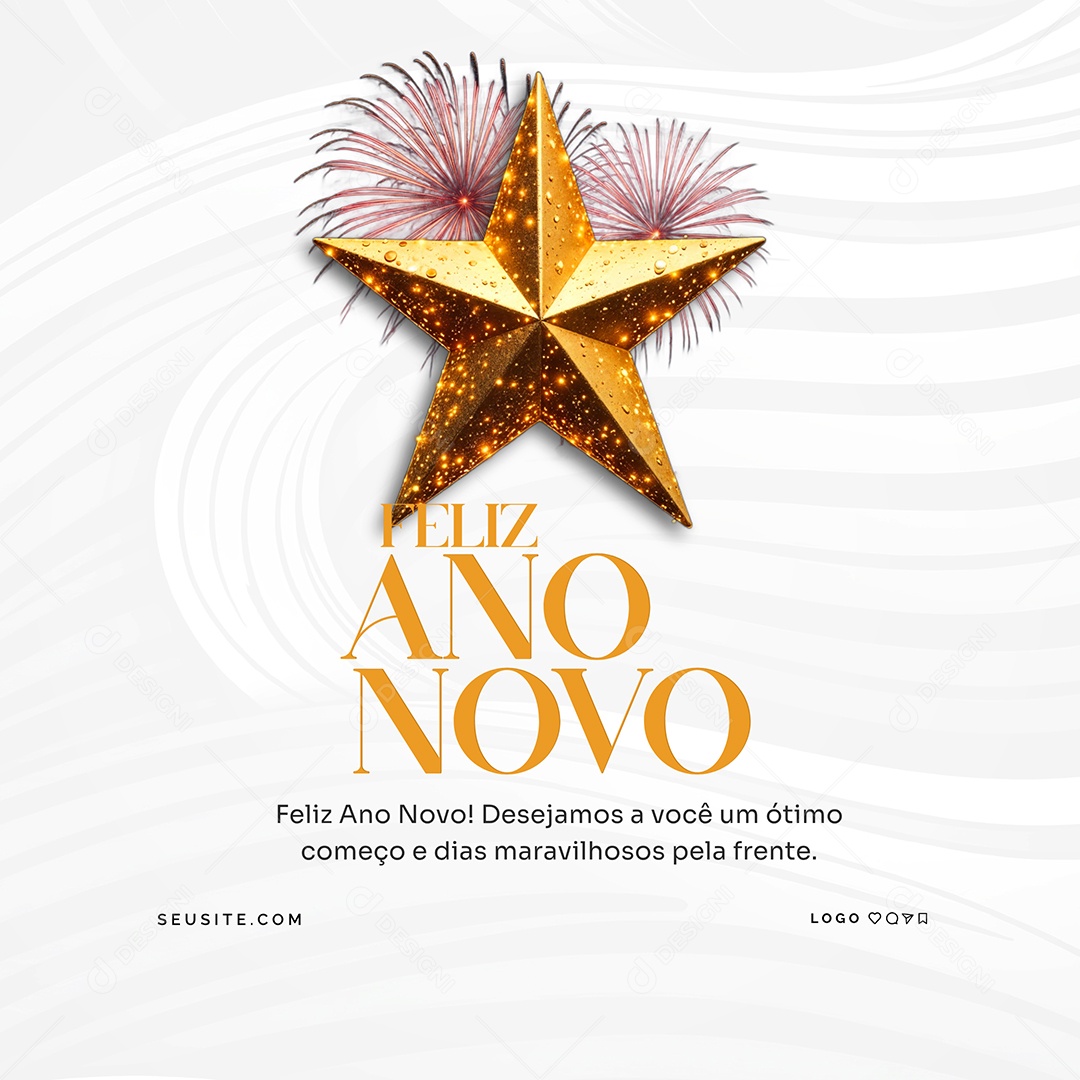 Um Feliz 2026 Ano Novo 01 de Janeiro Social Media PSD Editável