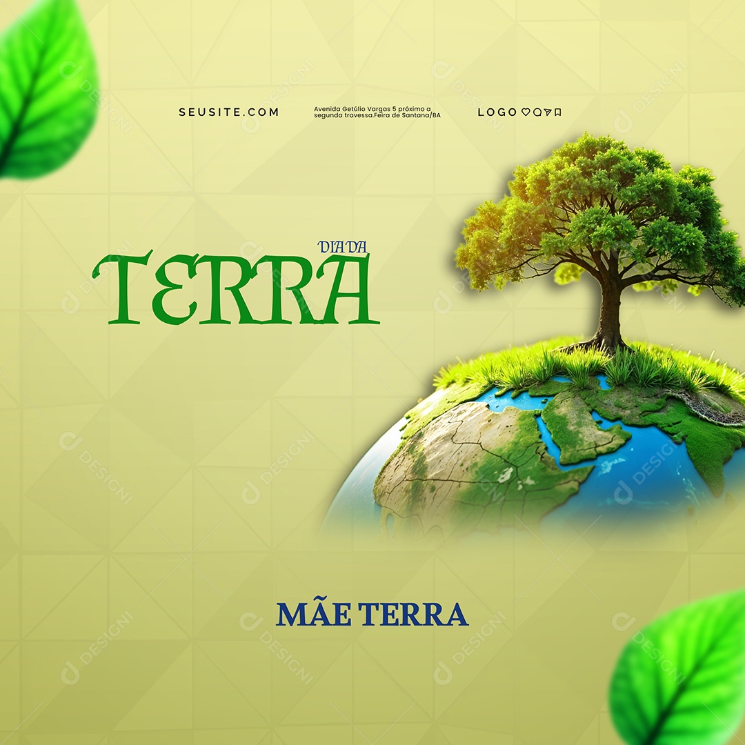 Dia da Terra 22 de Abril Mãe Terra Social Media PSD