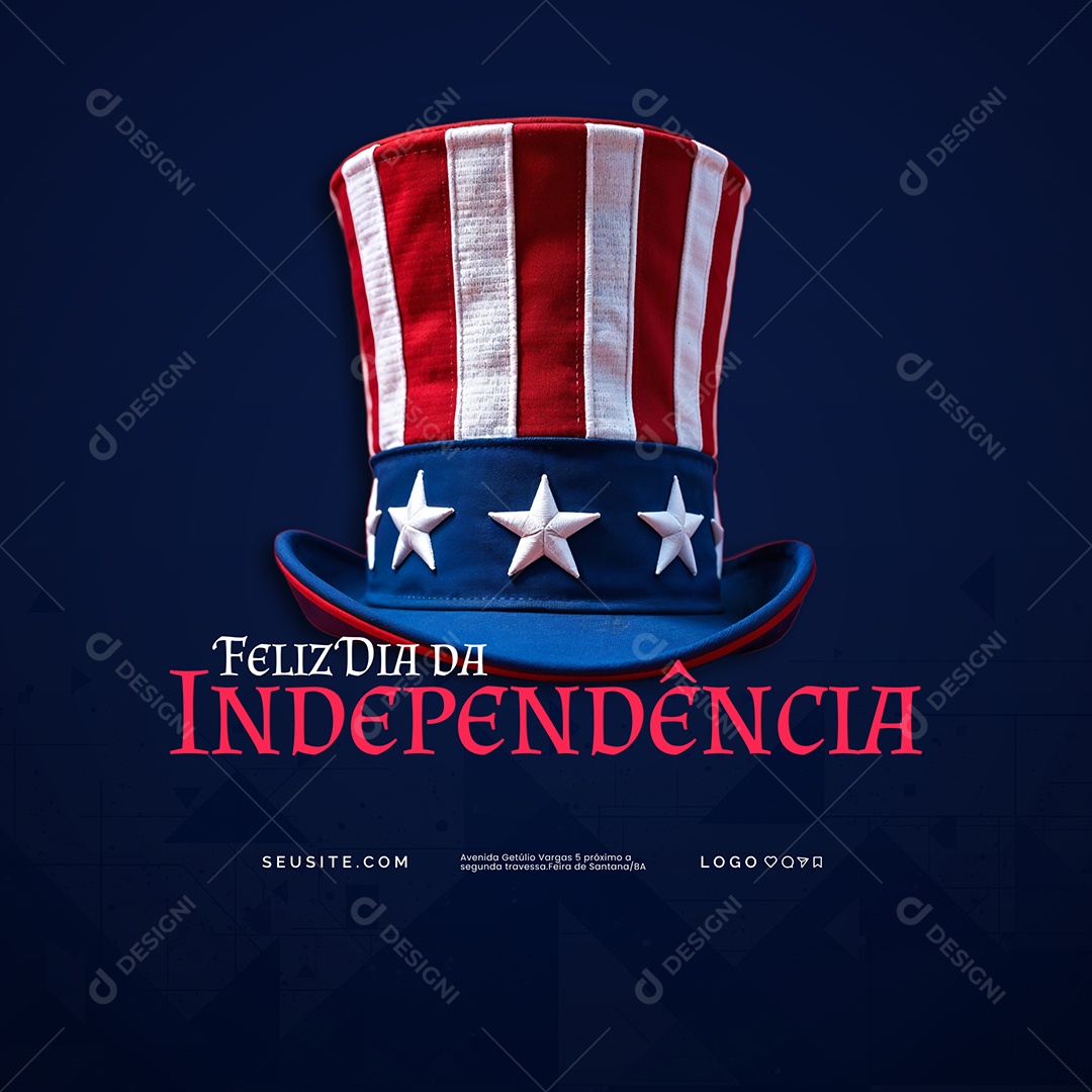Dia da Independência dos Estados Unidos 4 de Julho Social Media PSD