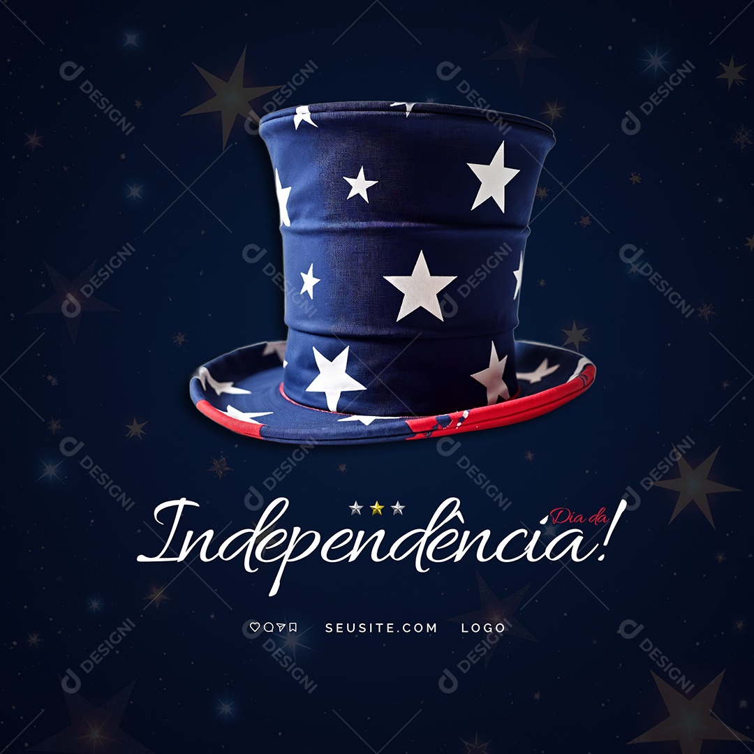 Dia da Independência dos Estados Unidos 4 de Julho Social Media PSD