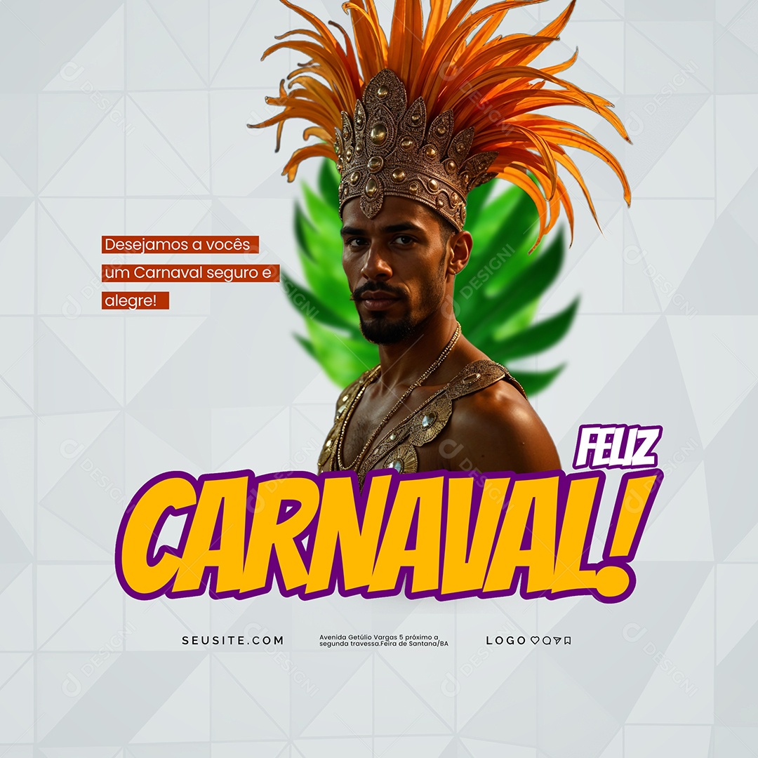 Feliz Carnaval Desejamos A Voçê Um Carnaval Seguro E Alegre FelizSocial Media PSD Editável