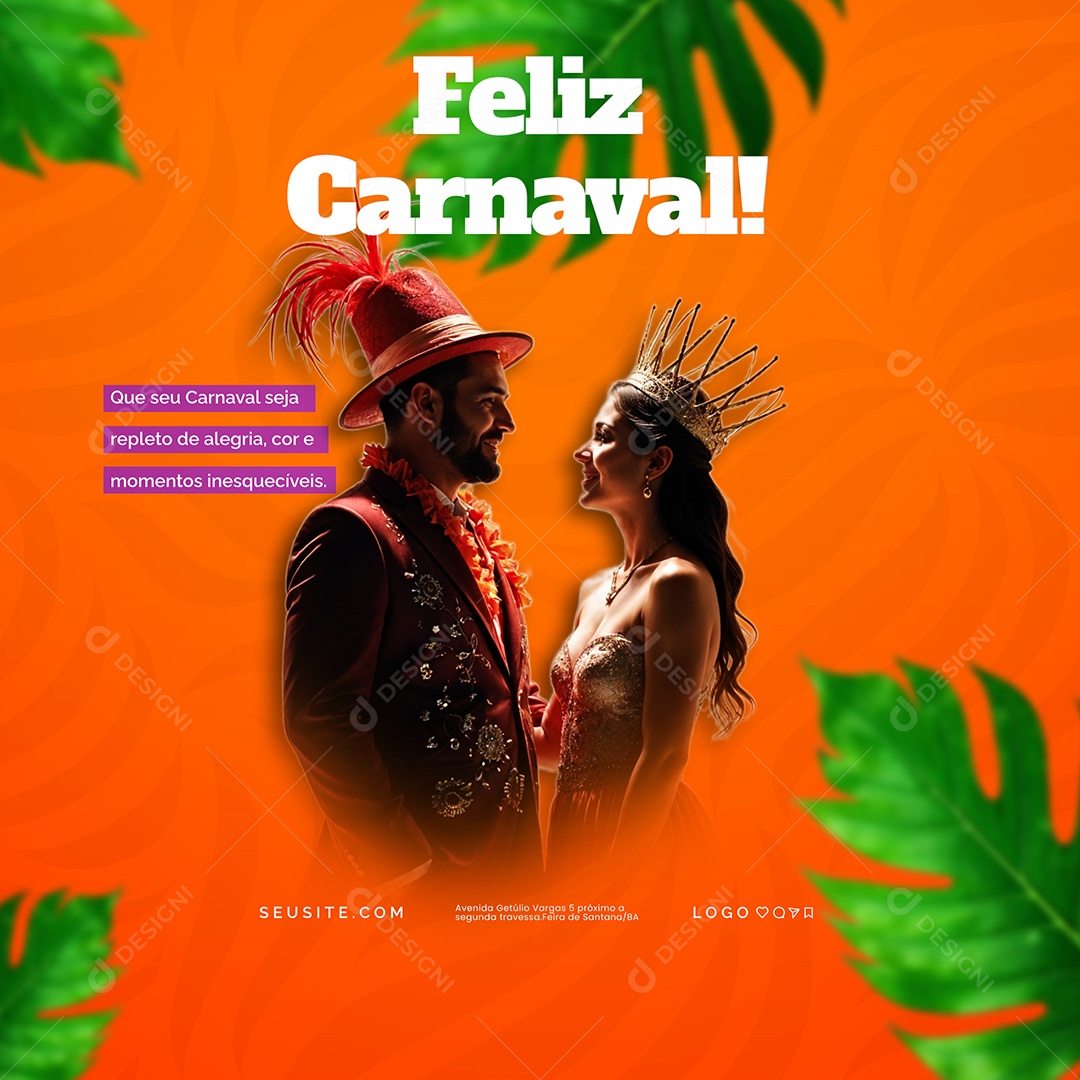 Feliz Carnaval Social Media PSD Editável