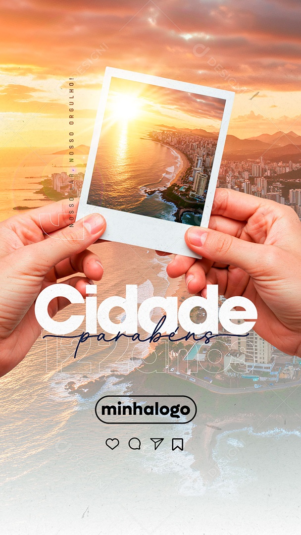 Story Parabéns Cidade Social Media PSD Editável