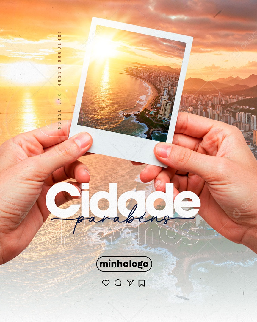 Parabéns Cidade Social Media PSD Editável