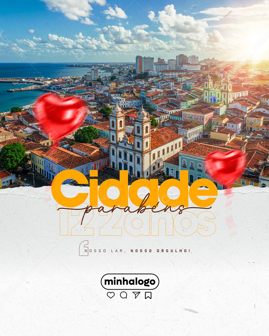 Parabéns Cidade Social Media PSD Editável