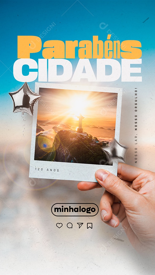 Story Parabéns Cidade Social Media PSD Editável